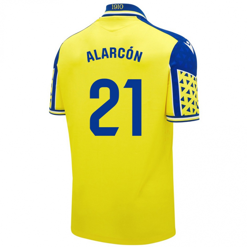 Herren Fußball Tomás Alarcón #21 Gelb Blau Heimtrikot Trikot 2024/25 T-Shirt Luxemburg