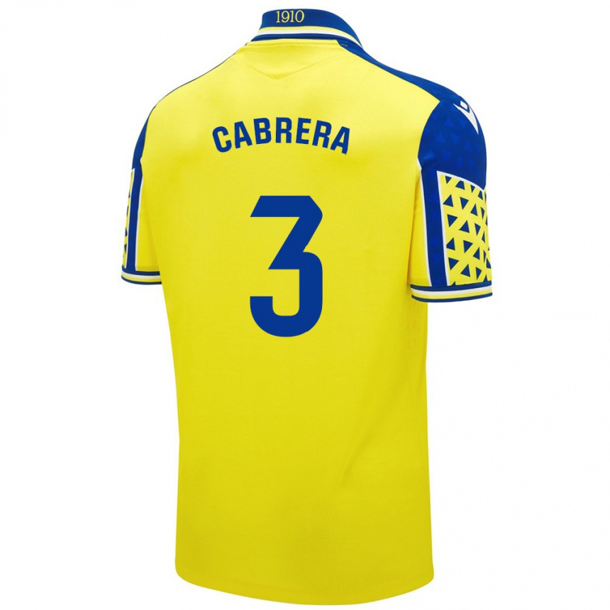 Herren Fußball Julio Cabrera #3 Gelb Blau Heimtrikot Trikot 2024/25 T-Shirt Luxemburg