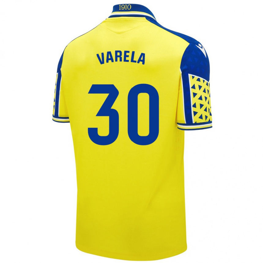 Herren Fußball Brandon Varela #30 Gelb Blau Heimtrikot Trikot 2024/25 T-Shirt Luxemburg