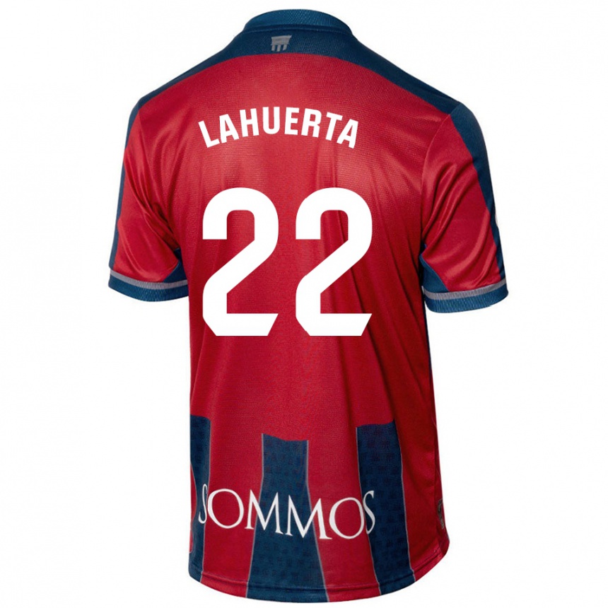 Herren Fußball Gema Lahuerta #22 Rot Blau Heimtrikot Trikot 2024/25 T-Shirt Luxemburg