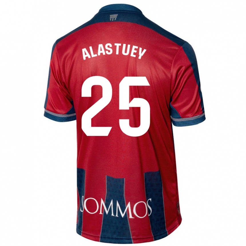 Herren Fußball Martina Alastuey #25 Rot Blau Heimtrikot Trikot 2024/25 T-Shirt Luxemburg