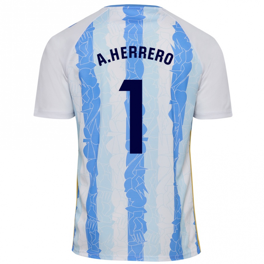 Herren Fußball Alfonso Herrero #1 Weiß Blau Heimtrikot Trikot 2024/25 T-Shirt Luxemburg