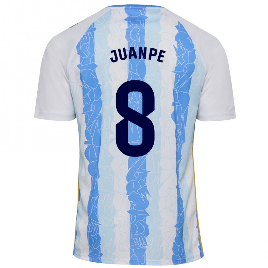 Herren Fußball Juanpe #8 Weiß Blau Heimtrikot Trikot 2024/25 T-Shirt Luxemburg