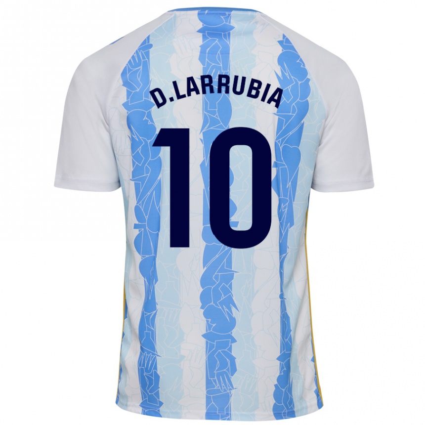 Herren Fußball David Larrubia #10 Weiß Blau Heimtrikot Trikot 2024/25 T-Shirt Luxemburg