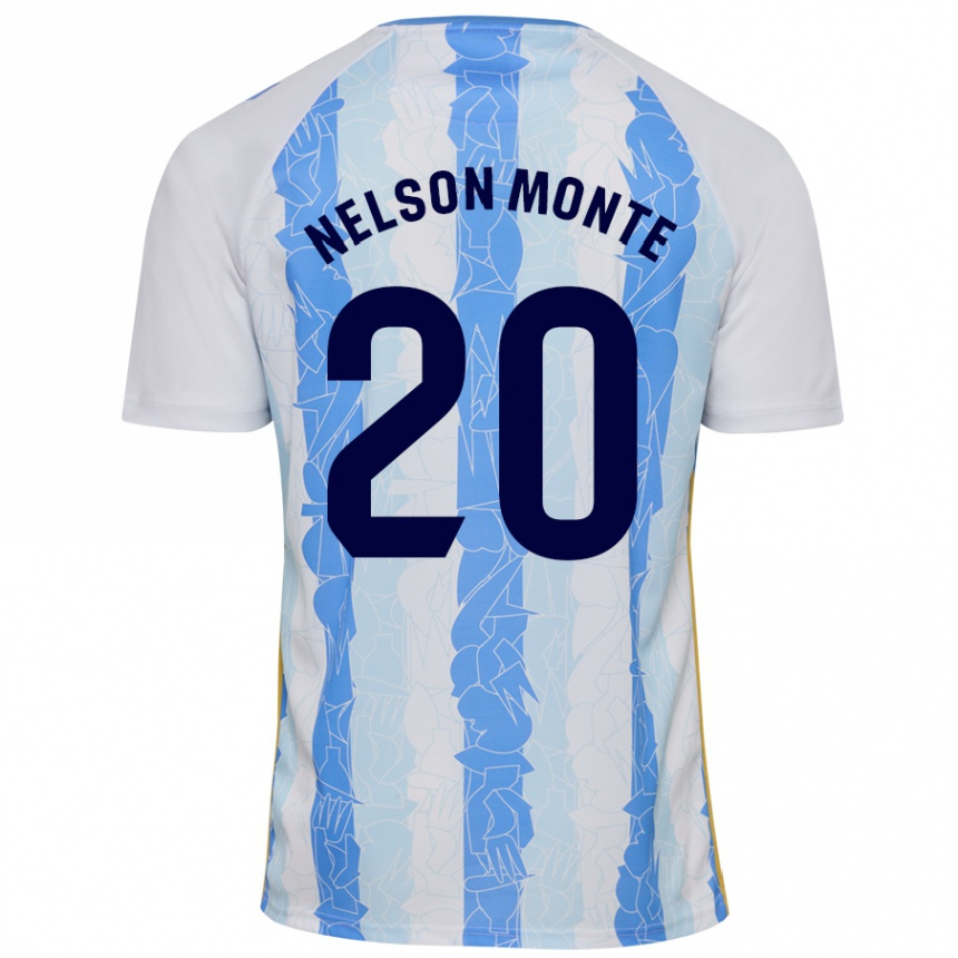 Herren Fußball Nélson Monte #20 Weiß Blau Heimtrikot Trikot 2024/25 T-Shirt Luxemburg