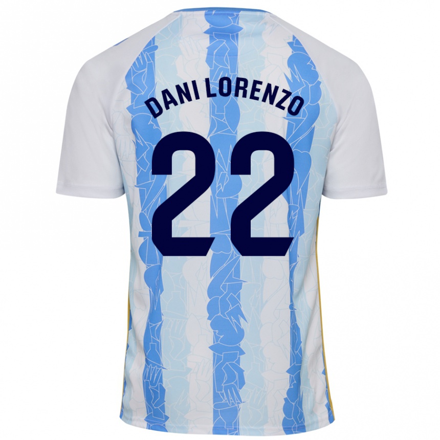 Herren Fußball Dani Lorenzo #22 Weiß Blau Heimtrikot Trikot 2024/25 T-Shirt Luxemburg