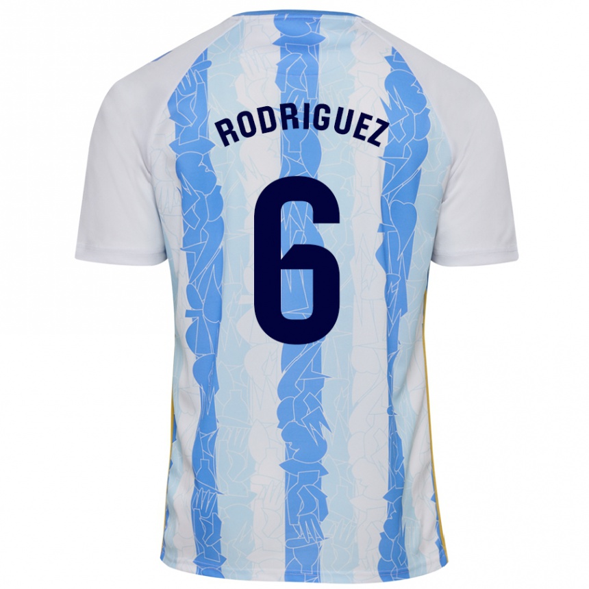 Herren Fußball Rafa Rodríguez #6 Weiß Blau Heimtrikot Trikot 2024/25 T-Shirt Luxemburg