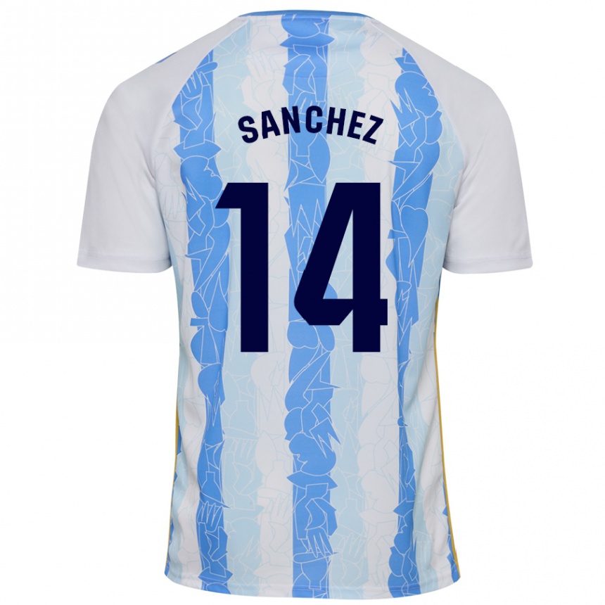 Herren Fußball Rubén Sánchez #14 Weiß Blau Heimtrikot Trikot 2024/25 T-Shirt Luxemburg