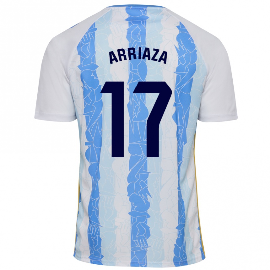 Herren Fußball Pablo Arriaza #17 Weiß Blau Heimtrikot Trikot 2024/25 T-Shirt Luxemburg