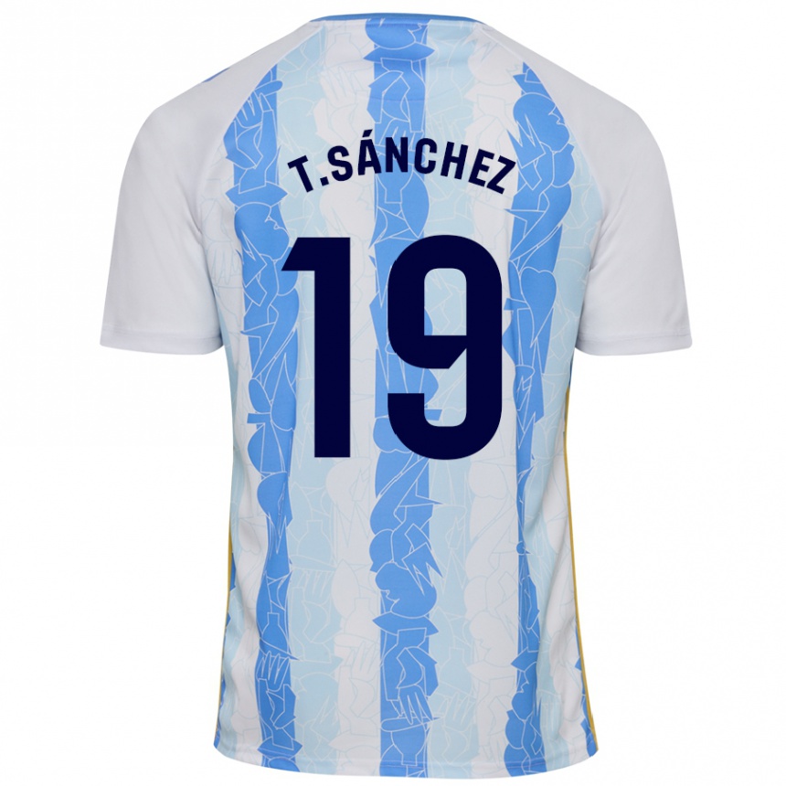 Herren Fußball Toni Sánchez #19 Weiß Blau Heimtrikot Trikot 2024/25 T-Shirt Luxemburg