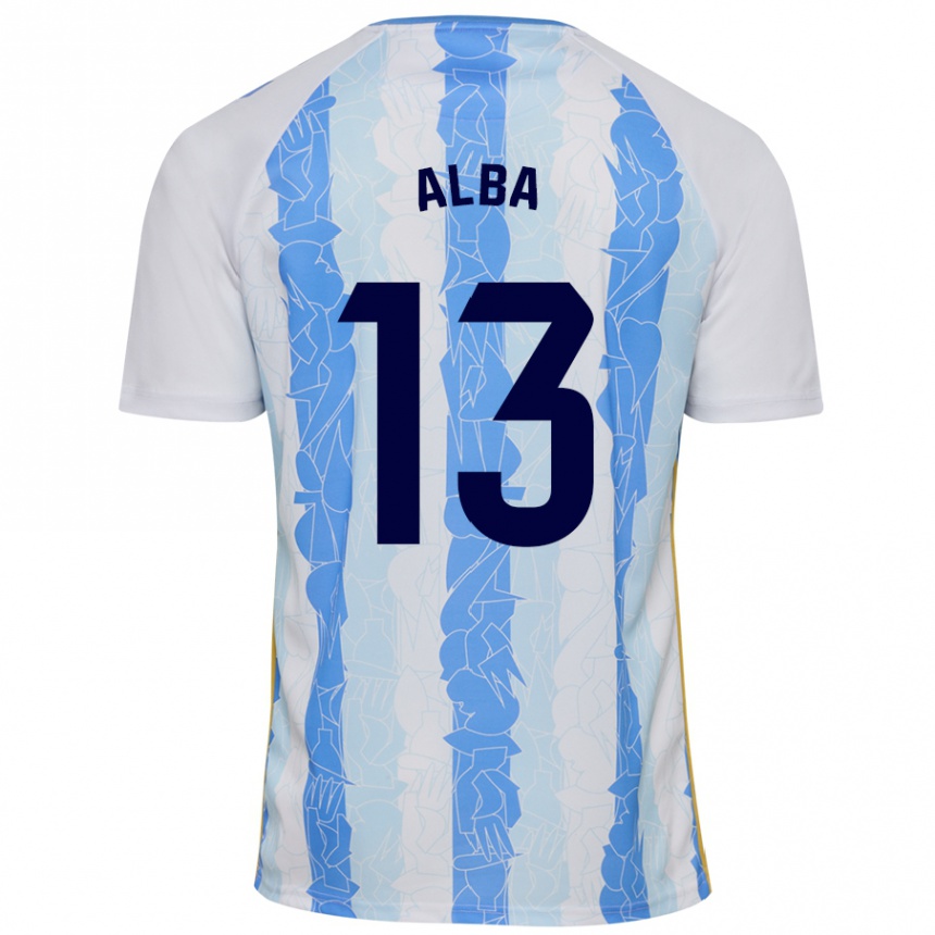 Herren Fußball Alba #13 Weiß Blau Heimtrikot Trikot 2024/25 T-Shirt Luxemburg