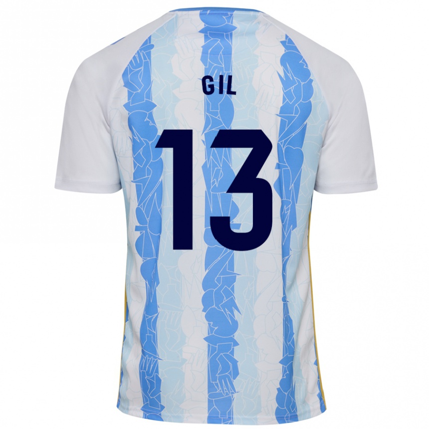 Herren Fußball Noelia Gil #13 Weiß Blau Heimtrikot Trikot 2024/25 T-Shirt Luxemburg