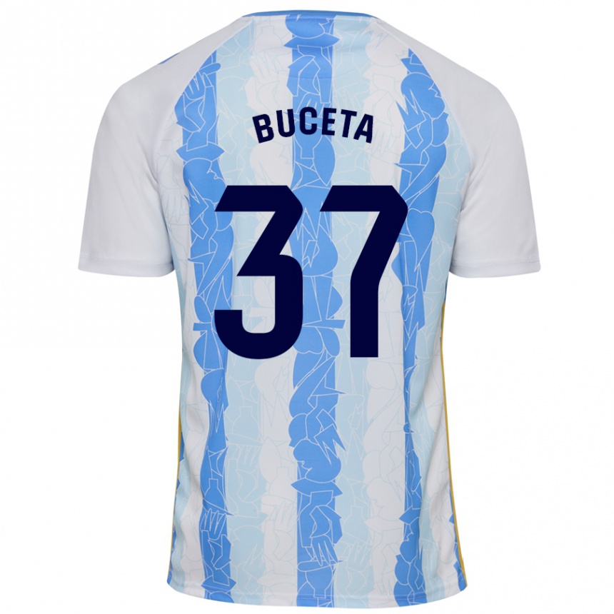 Herren Fußball Ana Buceta #37 Weiß Blau Heimtrikot Trikot 2024/25 T-Shirt Luxemburg