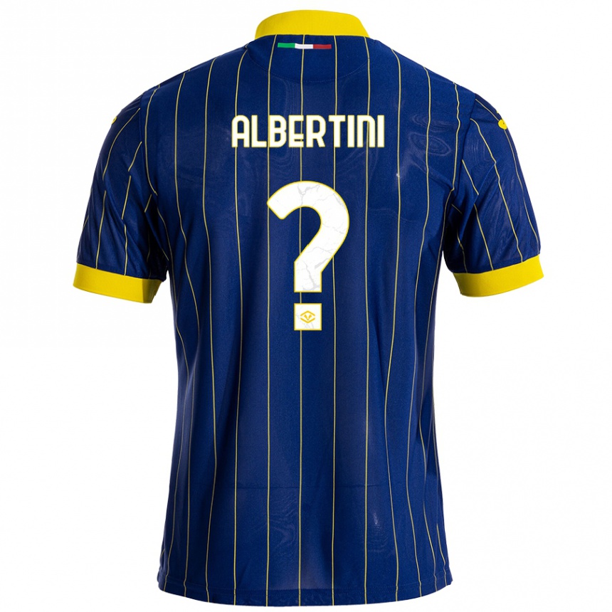 Herren Fußball Francesco Albertini #0 Blau Gelb Heimtrikot Trikot 2024/25 T-Shirt Luxemburg