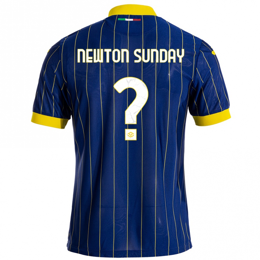 Herren Fußball Eloghosa Newton Sunday #0 Blau Gelb Heimtrikot Trikot 2024/25 T-Shirt Luxemburg