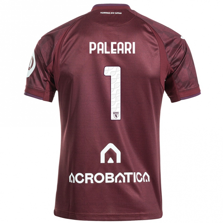 Herren Fußball Alberto Paleari #1 Kastanienbraun Weiß Heimtrikot Trikot 2024/25 T-Shirt Luxemburg