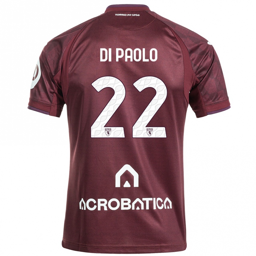 Herren Fußball Sebastiano Di Paolo #22 Kastanienbraun Weiß Heimtrikot Trikot 2024/25 T-Shirt Luxemburg