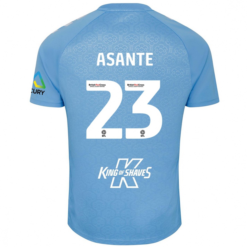 Herren Fußball Brandon Thomas-Asante #23 Blau Weiß Heimtrikot Trikot 2024/25 T-Shirt Luxemburg