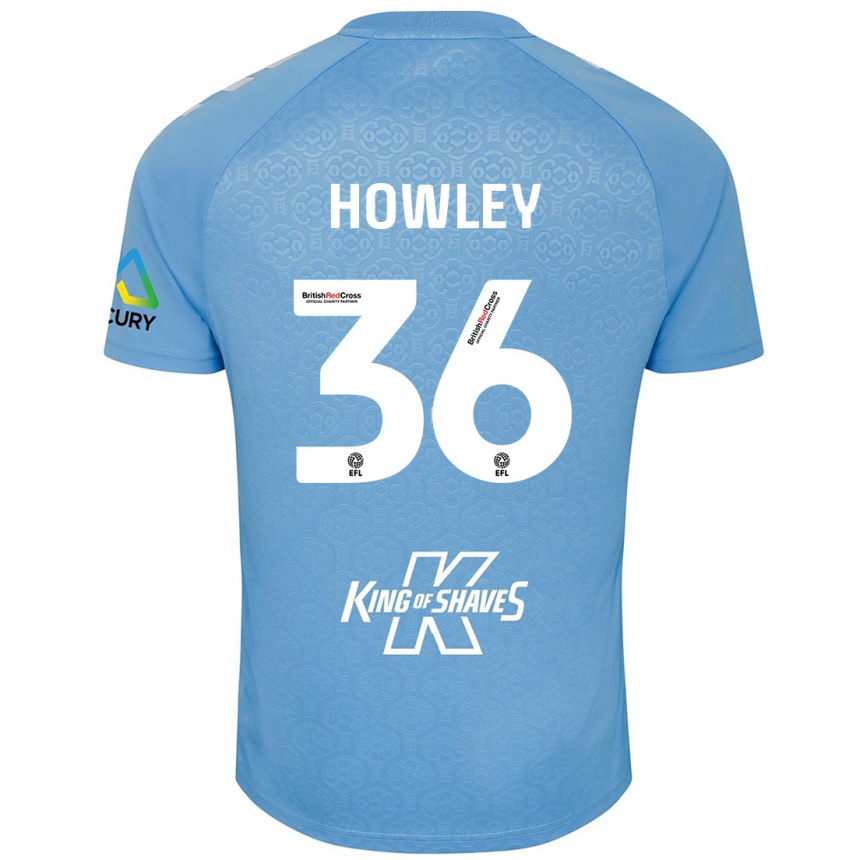 Herren Fußball Ryan Howley #36 Blau Weiß Heimtrikot Trikot 2024/25 T-Shirt Luxemburg