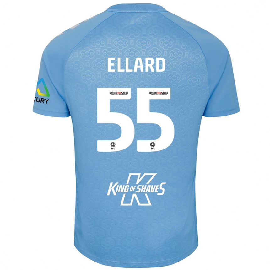 Herren Fußball Aston Ellard #55 Blau Weiß Heimtrikot Trikot 2024/25 T-Shirt Luxemburg