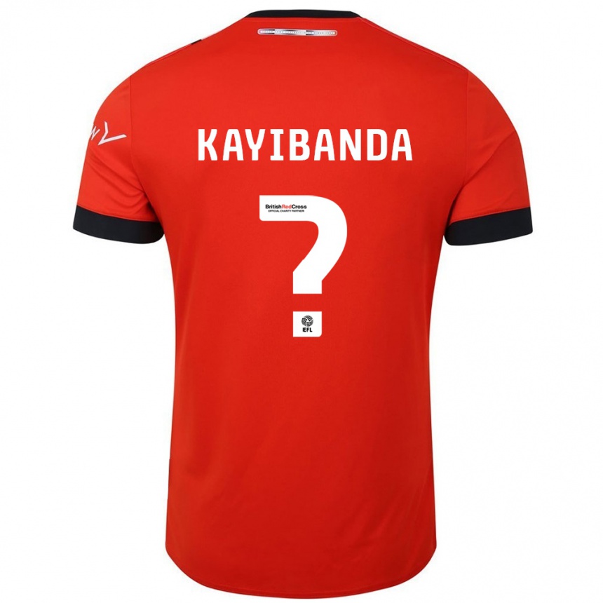 Herren Fußball Claude Kayibanda #0 Orange Schwarz Heimtrikot Trikot 2024/25 T-Shirt Luxemburg