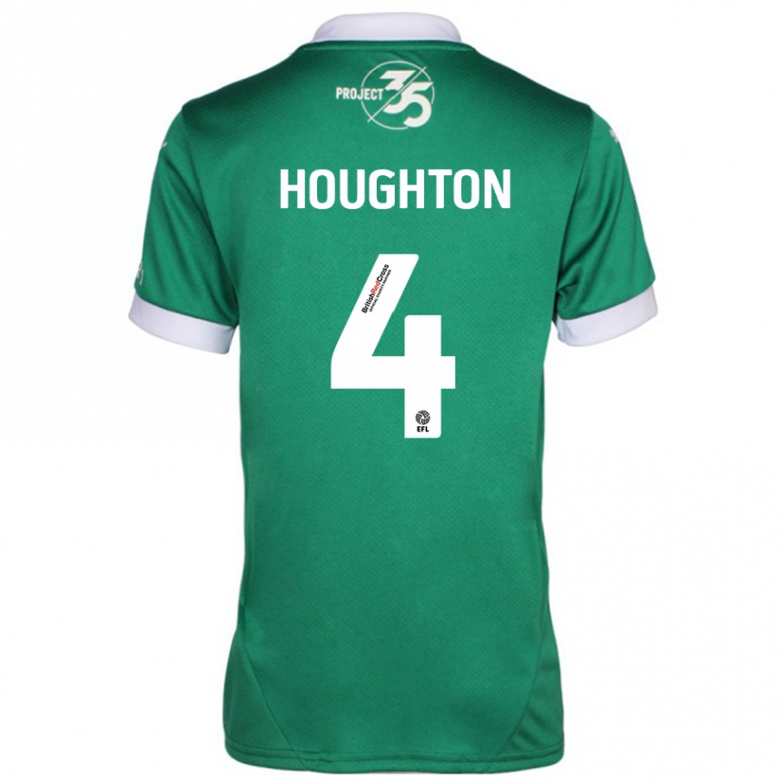 Herren Fußball Jordan Houghton #4 Grün Weiß Heimtrikot Trikot 2024/25 T-Shirt Luxemburg