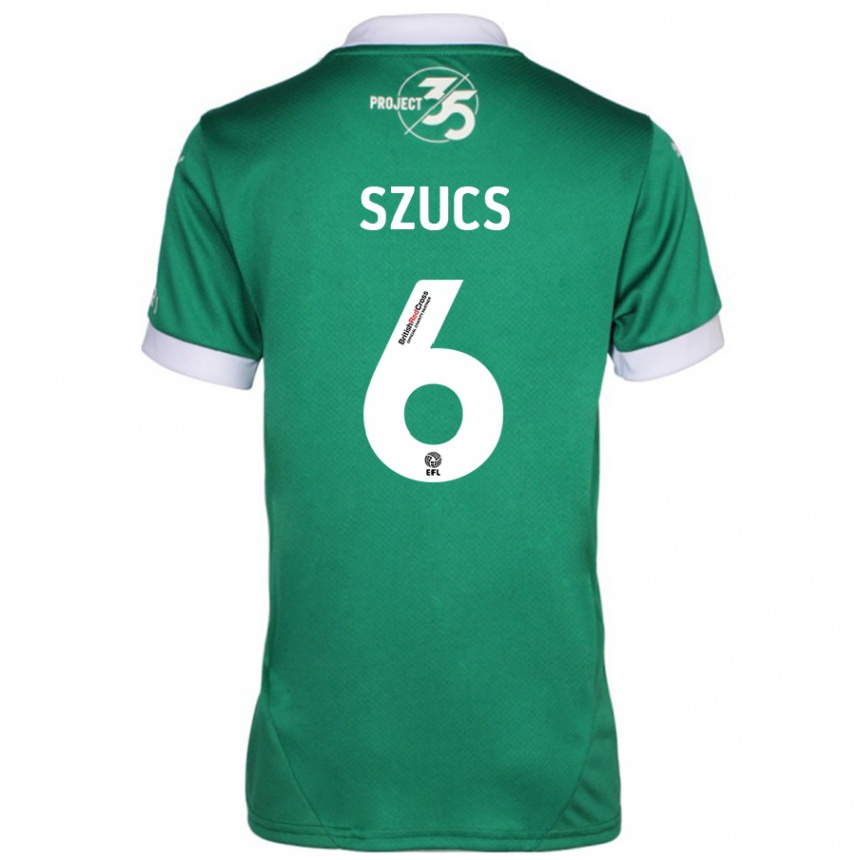 Herren Fußball Kornél Szűcs #6 Grün Weiß Heimtrikot Trikot 2024/25 T-Shirt Luxemburg