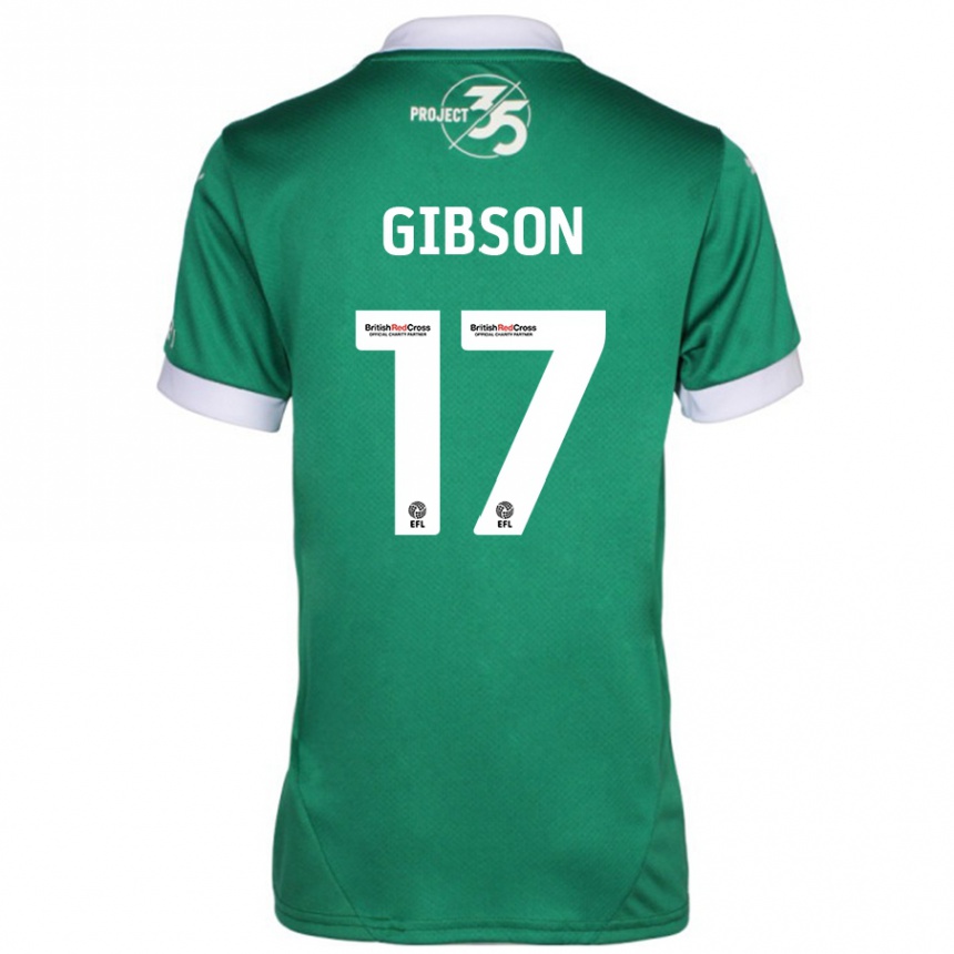 Herren Fußball Lewis Gibson #17 Grün Weiß Heimtrikot Trikot 2024/25 T-Shirt Luxemburg