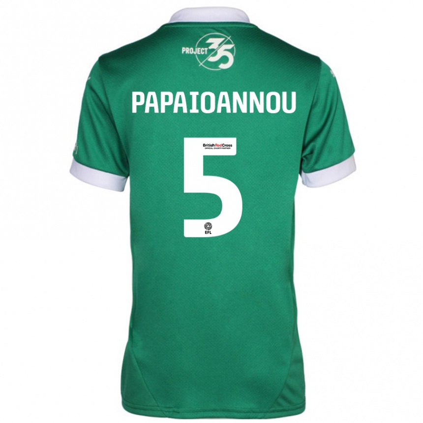 Herren Fußball Panagiota Papaioannou #5 Grün Weiß Heimtrikot Trikot 2024/25 T-Shirt Luxemburg