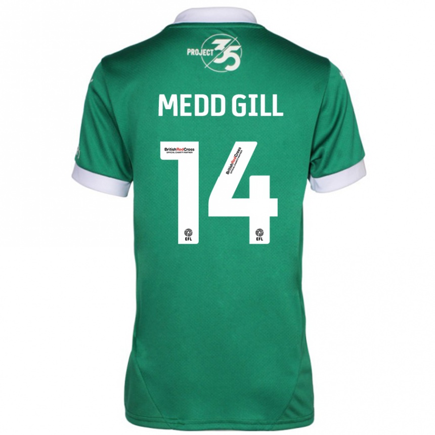 Herren Fußball Tamsin Medd-Gill #14 Grün Weiß Heimtrikot Trikot 2024/25 T-Shirt Luxemburg