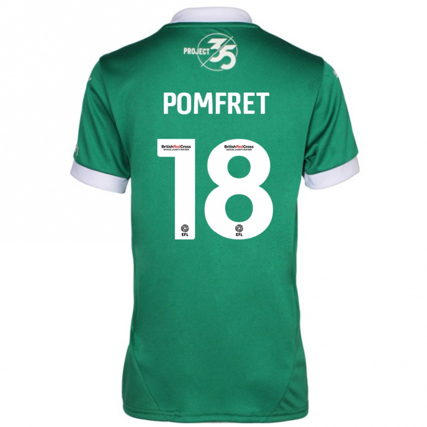 Herren Fußball Taya Pomfret #18 Grün Weiß Heimtrikot Trikot 2024/25 T-Shirt Luxemburg