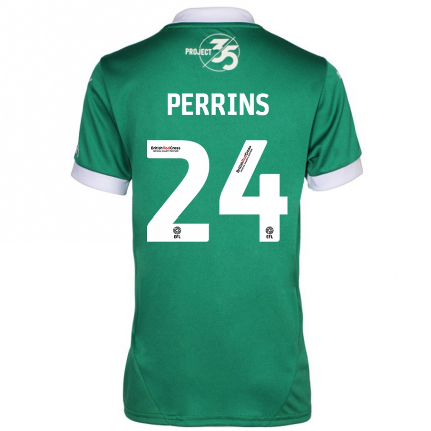 Herren Fußball Grace Perrins #24 Grün Weiß Heimtrikot Trikot 2024/25 T-Shirt Luxemburg