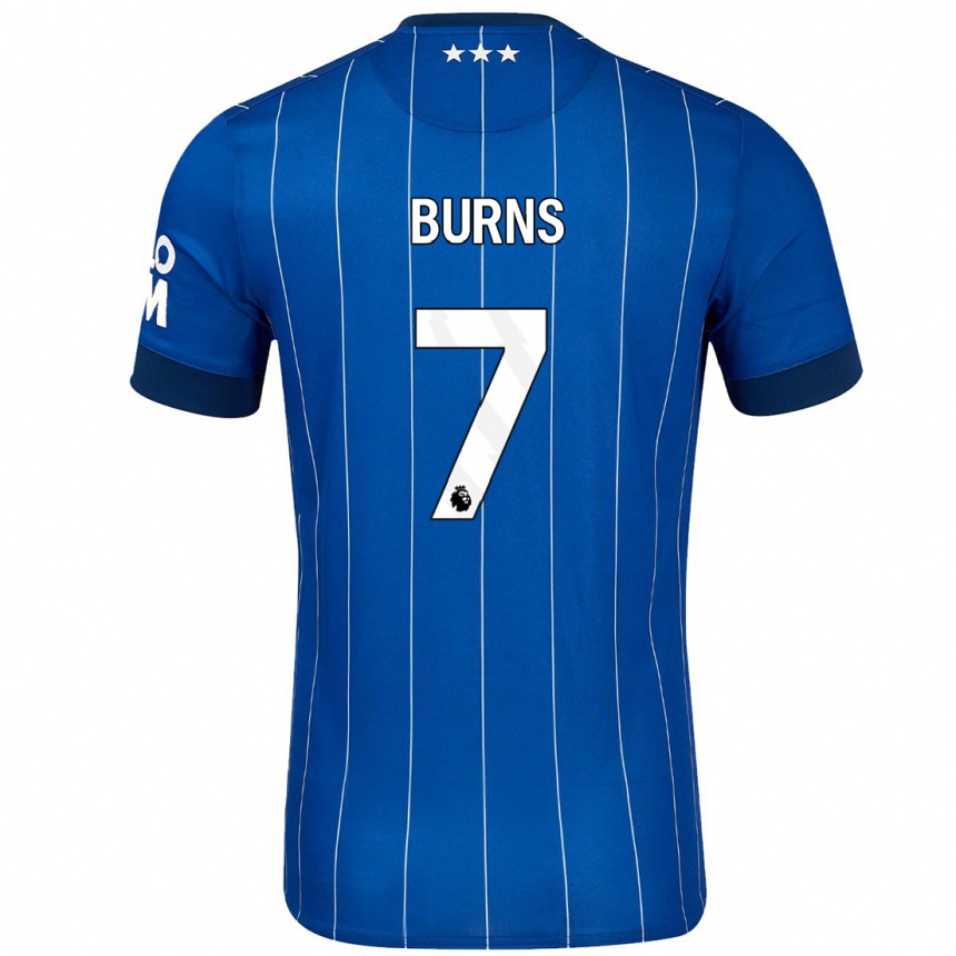 Herren Fußball Wes Burns #7 Marineblau Heimtrikot Trikot 2024/25 T-Shirt Luxemburg