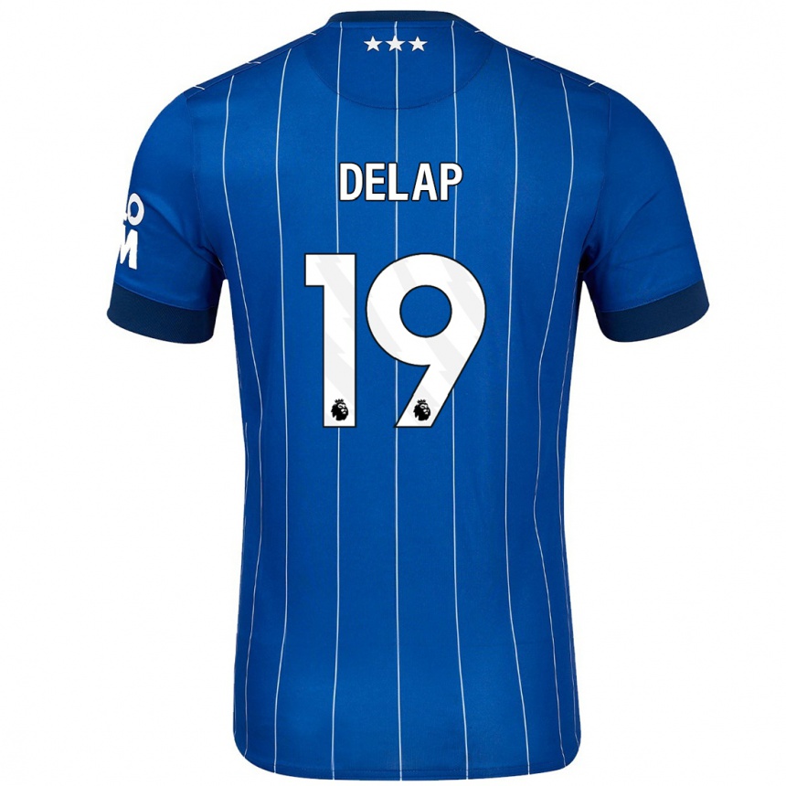 Herren Fußball Liam Delap #19 Marineblau Heimtrikot Trikot 2024/25 T-Shirt Luxemburg