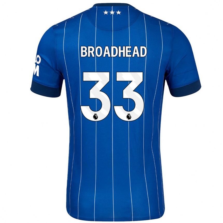 Herren Fußball Nathan Broadhead #33 Marineblau Heimtrikot Trikot 2024/25 T-Shirt Luxemburg