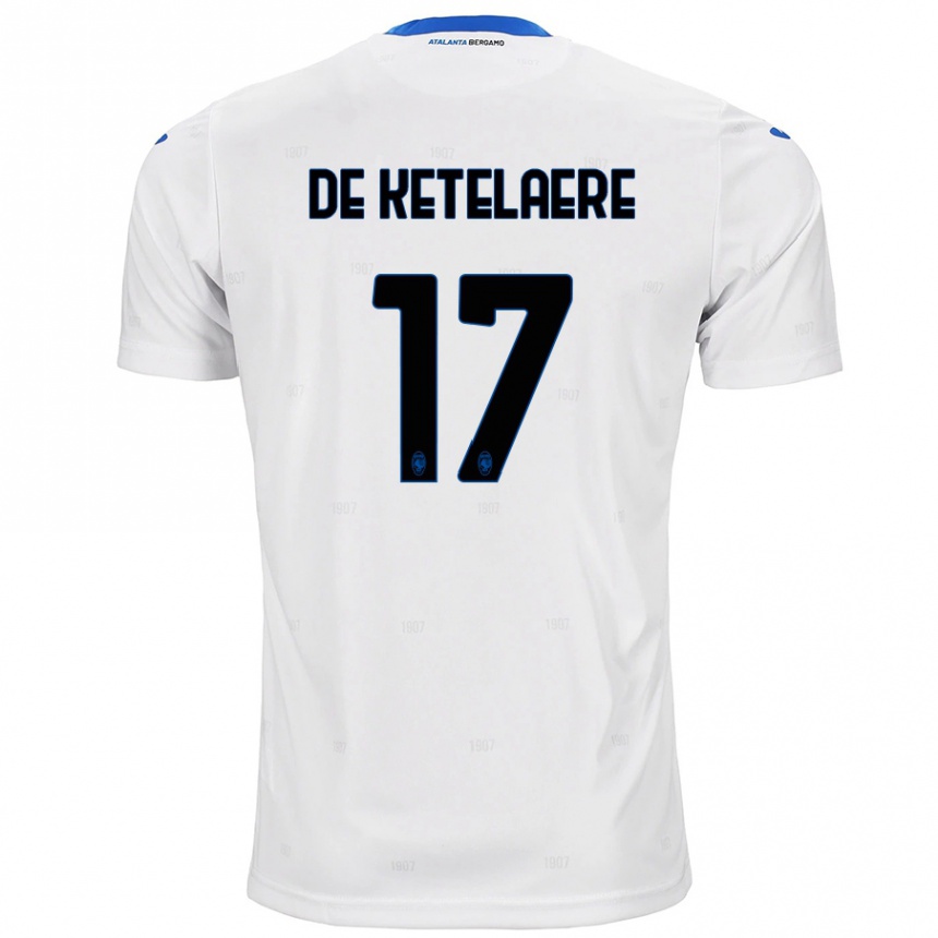 Herren Fußball Charles De Ketelaere #17 Weiß Auswärtstrikot Trikot 2024/25 T-Shirt Luxemburg