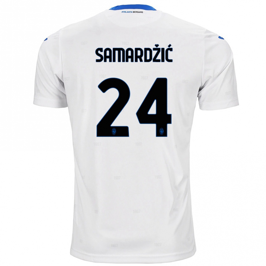 Herren Fußball Lazar Samardžić #24 Weiß Auswärtstrikot Trikot 2024/25 T-Shirt Luxemburg