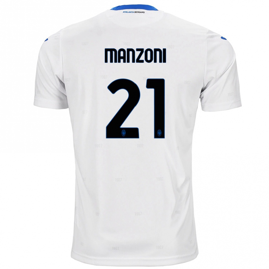 Herren Fußball Alberto Manzoni #21 Weiß Auswärtstrikot Trikot 2024/25 T-Shirt Luxemburg