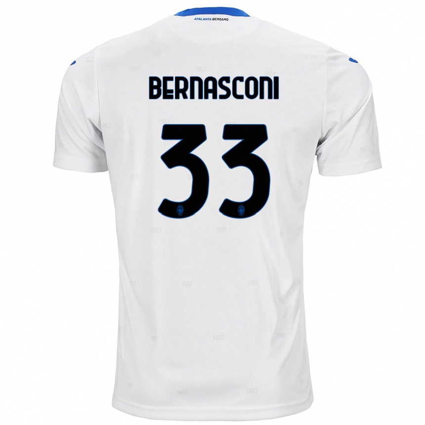 Herren Fußball Lorenzo Bernasconi #33 Weiß Auswärtstrikot Trikot 2024/25 T-Shirt Luxemburg