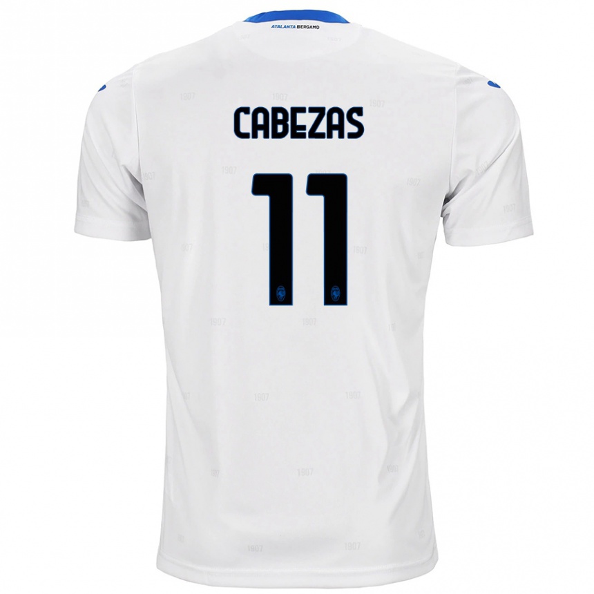 Herren Fußball Bryan Cabezas #11 Weiß Auswärtstrikot Trikot 2024/25 T-Shirt Luxemburg