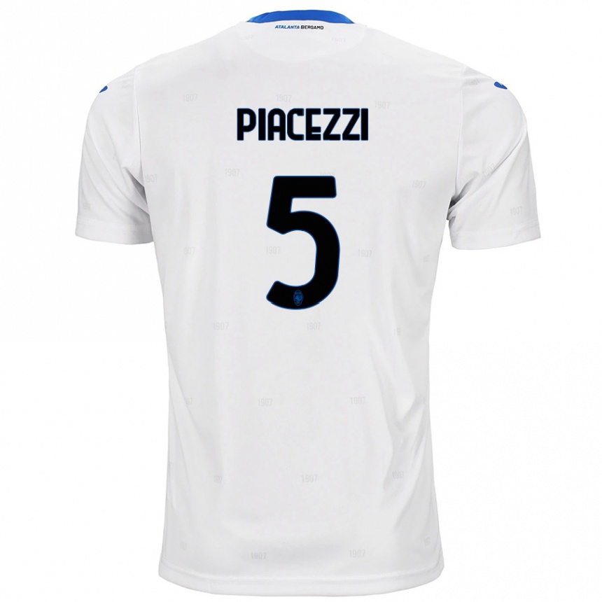 Herren Fußball Eleonora Piacezzi #5 Weiß Auswärtstrikot Trikot 2024/25 T-Shirt Luxemburg