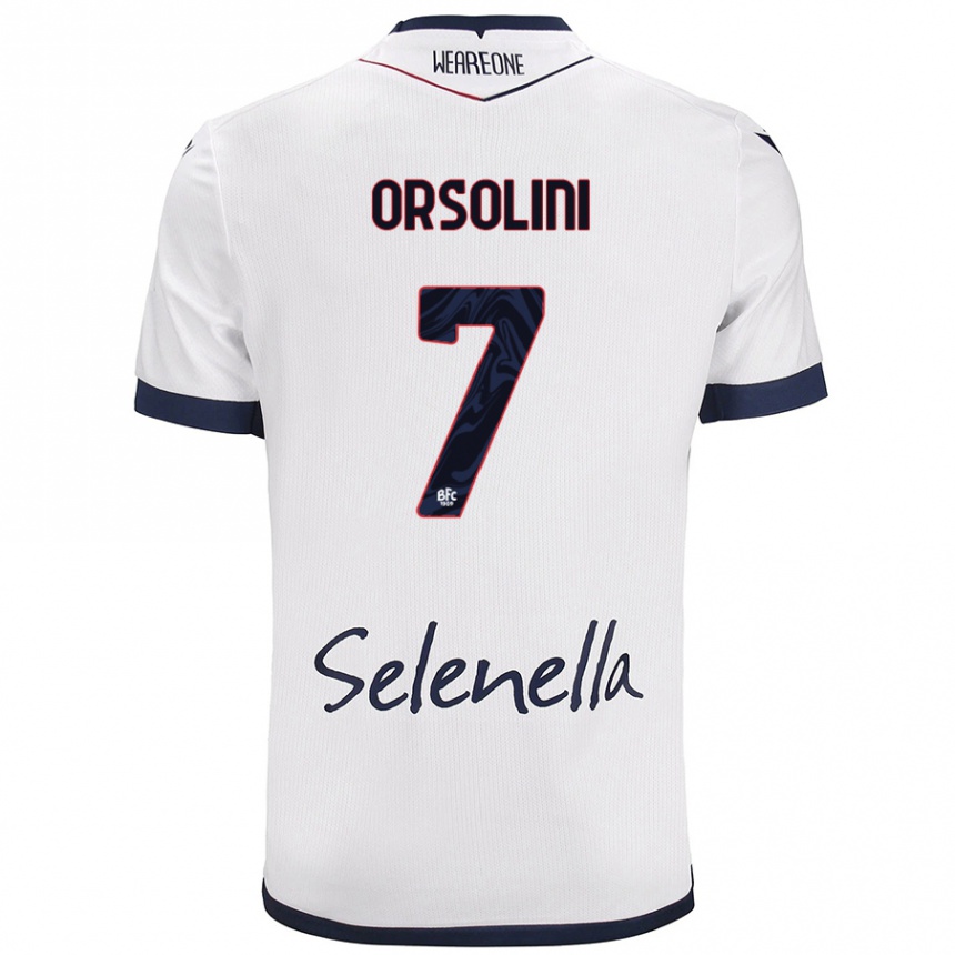 Herren Fußball Riccardo Orsolini #7 Weiß Königsblau Auswärtstrikot Trikot 2024/25 T-Shirt Luxemburg