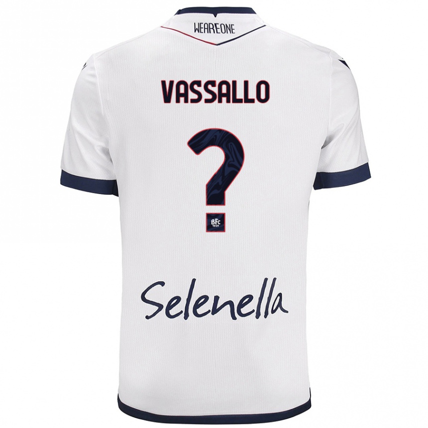 Herren Fußball Giacomo Vassallo #0 Weiß Königsblau Auswärtstrikot Trikot 2024/25 T-Shirt Luxemburg