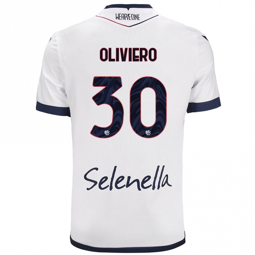 Herren Fußball Andrea Oliviero #30 Weiß Königsblau Auswärtstrikot Trikot 2024/25 T-Shirt Luxemburg