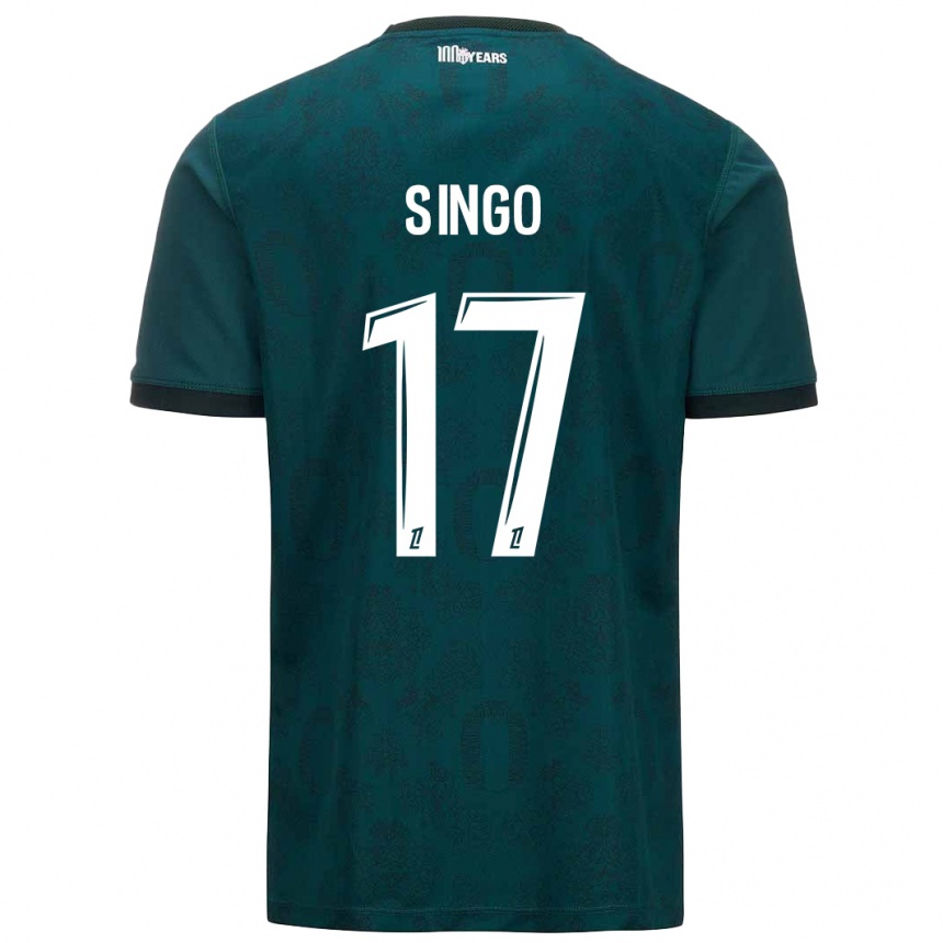 Herren Fußball Wilfried Singo #17 Dunkelgrün Auswärtstrikot Trikot 2024/25 T-Shirt Luxemburg