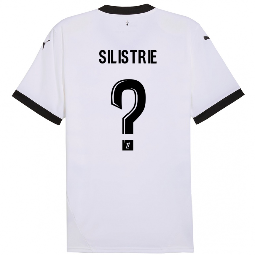 Herren Fußball Mathys Silistrie #0 Weiß Schwarz Auswärtstrikot Trikot 2024/25 T-Shirt Luxemburg