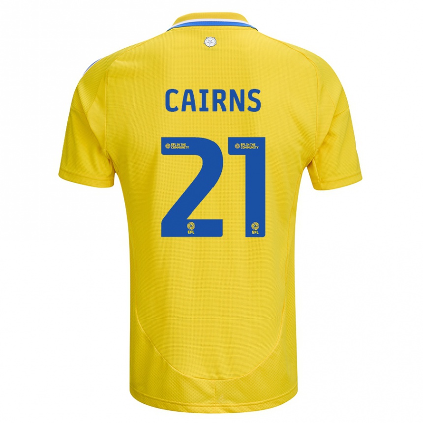 Herren Fußball Alex Cairns #21 Gelb Blau Auswärtstrikot Trikot 2024/25 T-Shirt Luxemburg