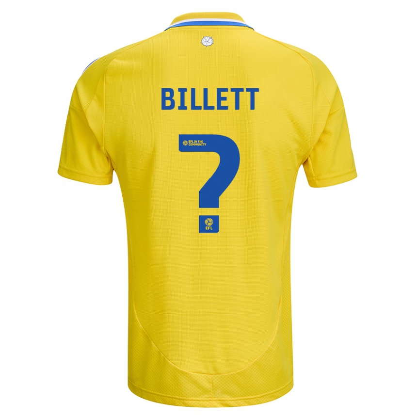 Herren Fußball Joe Billett #0 Gelb Blau Auswärtstrikot Trikot 2024/25 T-Shirt Luxemburg