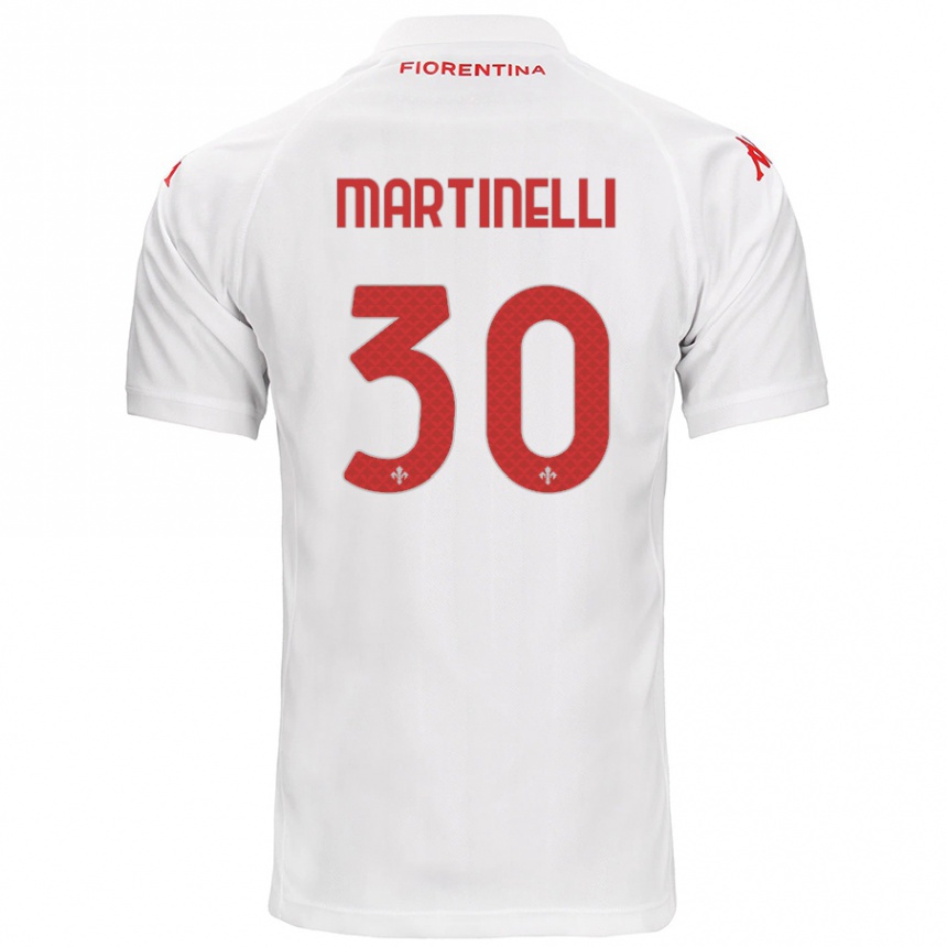 Herren Fußball Tommaso Martinelli #30 Weiß Auswärtstrikot Trikot 2024/25 T-Shirt Luxemburg