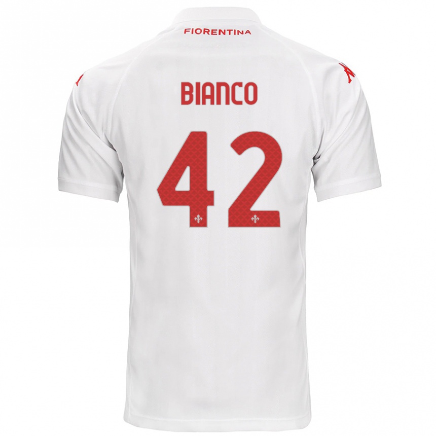 Herren Fußball Alessandro Bianco #42 Weiß Auswärtstrikot Trikot 2024/25 T-Shirt Luxemburg